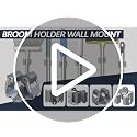 3-H Wall Mount Broom Holder 4 Pack - Black Stainless Steel Mop Hanger