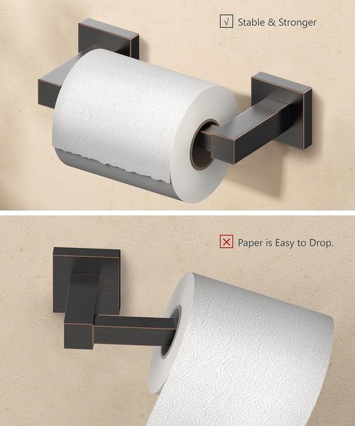 FORIOUS Toilet Paper Holder - Rustproof Stainless Steel Double Post Design | Oil Rubbed Bronze Finish