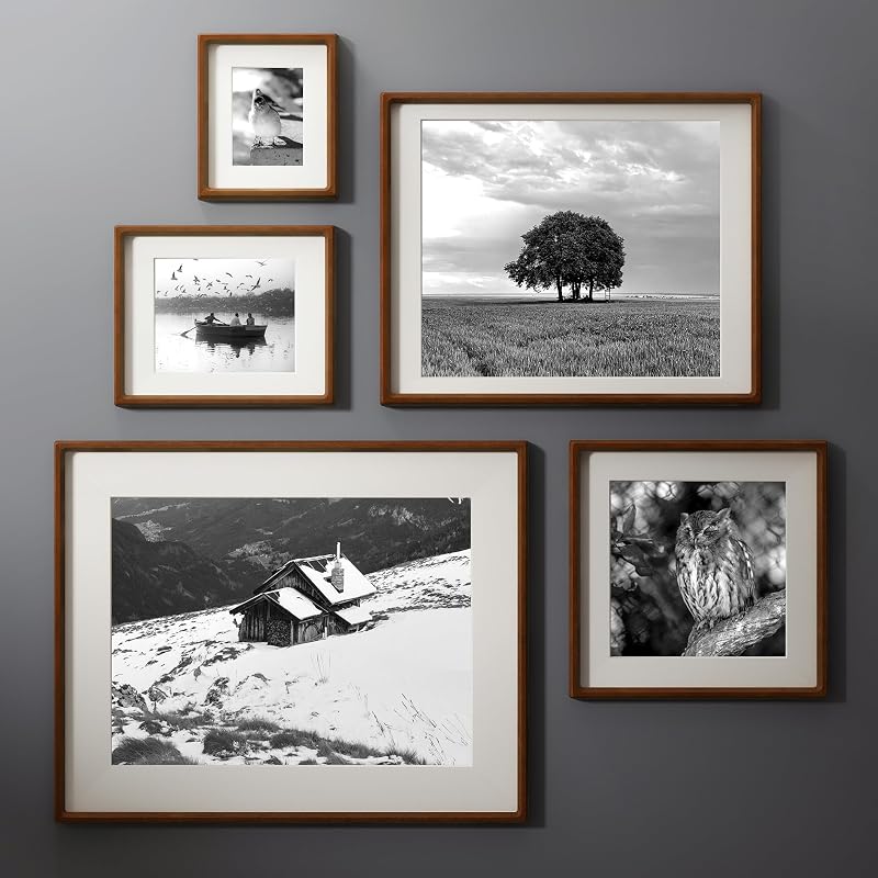 Mahogany USA-Sourced Picture Frame 13x19 - Hand-Milled Hardwood, Anti-Scratch Tempered Glass, Mortise & Tenon