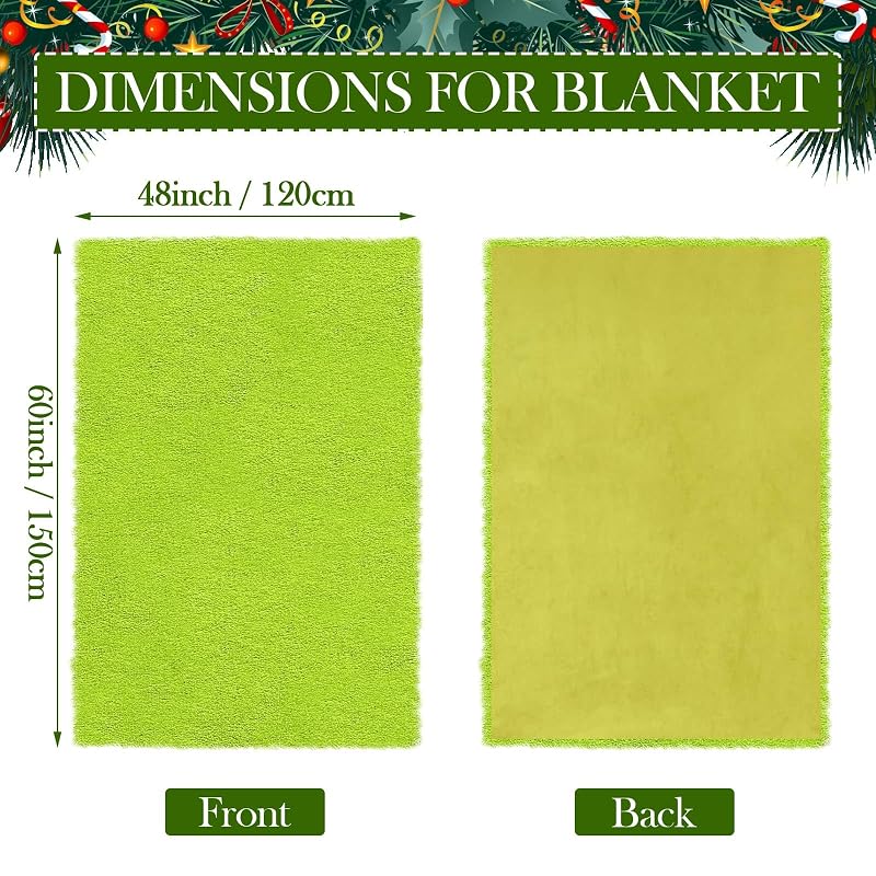 Buryeah Christmas Fuzzy Blanket Lime Green Throw Blanket 47 x 59 Inches — Velvet Back, 48 x 60 cm