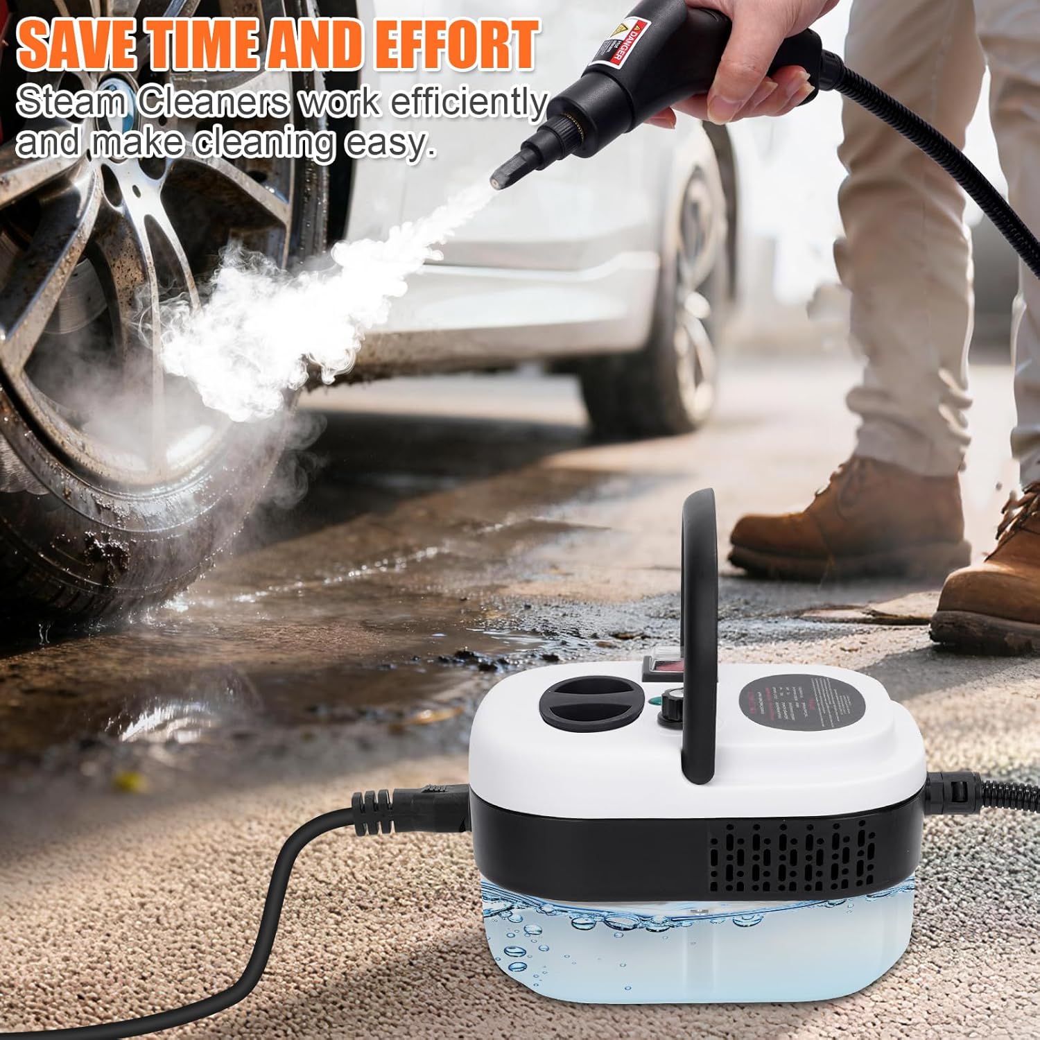 Skiennix 7-in-1 Steam Cleaner - 2500W High Pressure Handheld Steamer for Home, Car & Upholstery Cleaning
