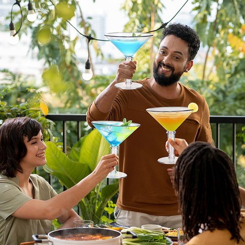 Unbreakable Giant Martini Glasses set of 2, 48 oz Plastic Cocktail Glasses, Jumbo, Reusable, BPA Free, Detachable, Perfect for Picnic, Beach & Patio Party, Appetizers, Birthday, Wedding and All Events