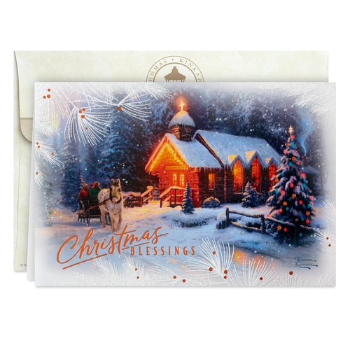 Hallmark Thomas Kinkade Christmas Cards (16 Cards and Envelopes) Christmas Blessing