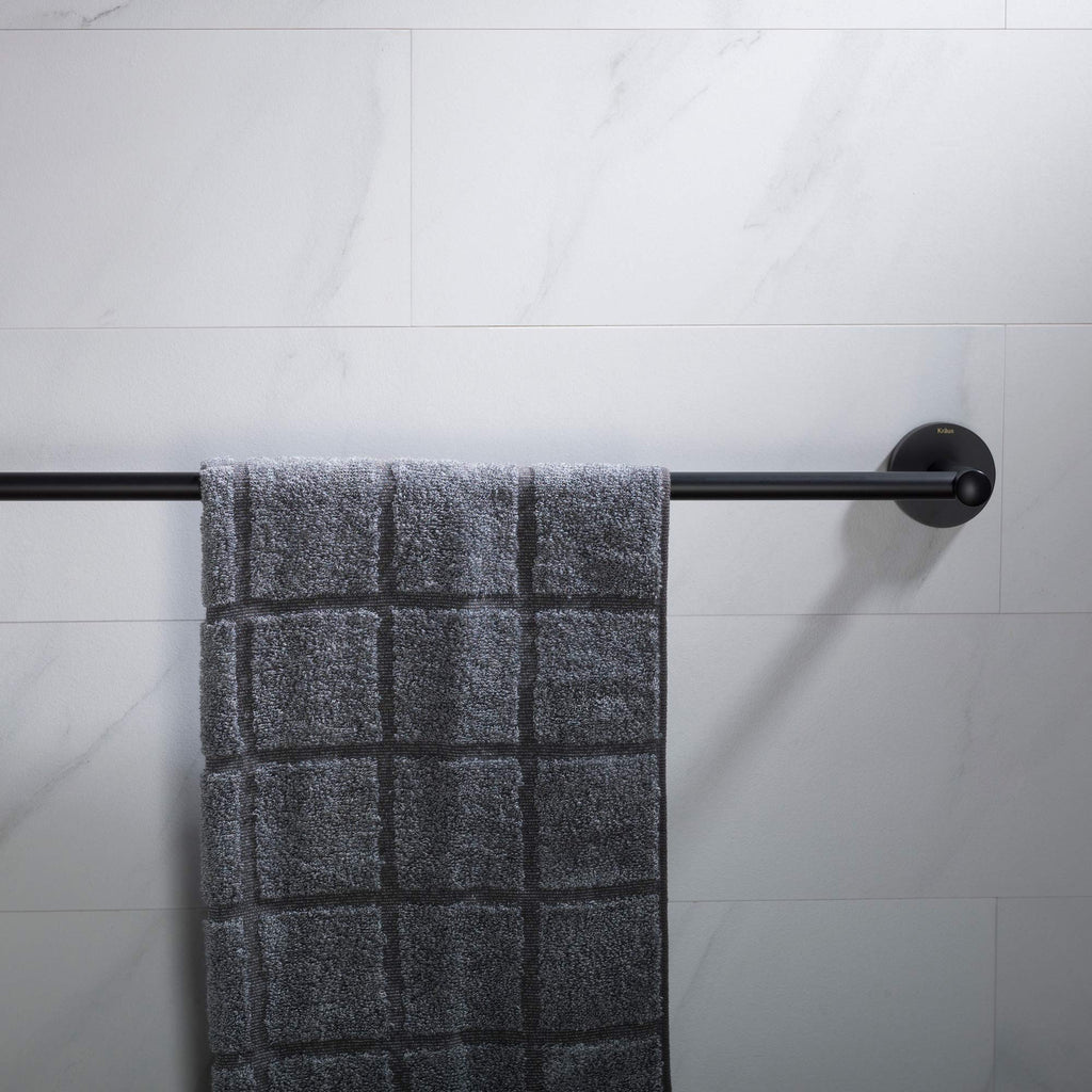 KRAUS Elie 24-inch Bathroom Towel Bar, Matte Black Finish, KEA-18837MB