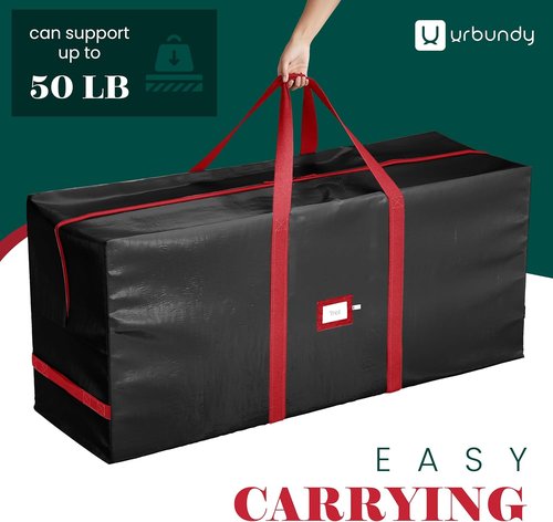 Heavy Duty Christmas Tree Storage Bag - 7.5 Ft Black Xmas Tree Bag for Year-Round Protection