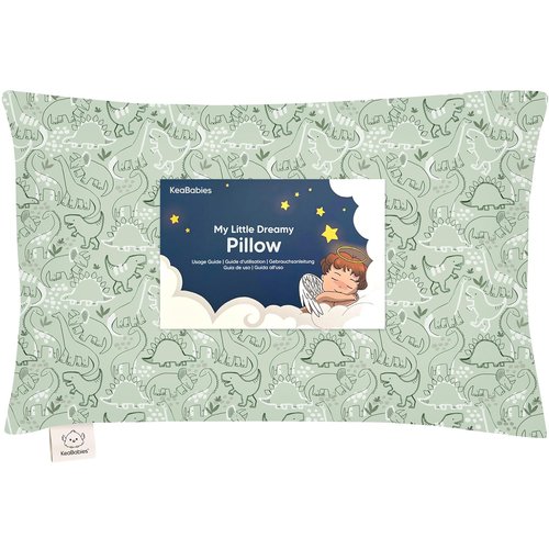 DinoDood Toddler Pillow - Soft & Breathable Organic Cotton Travel Pillowcase | 13x18 for Ages 2-5