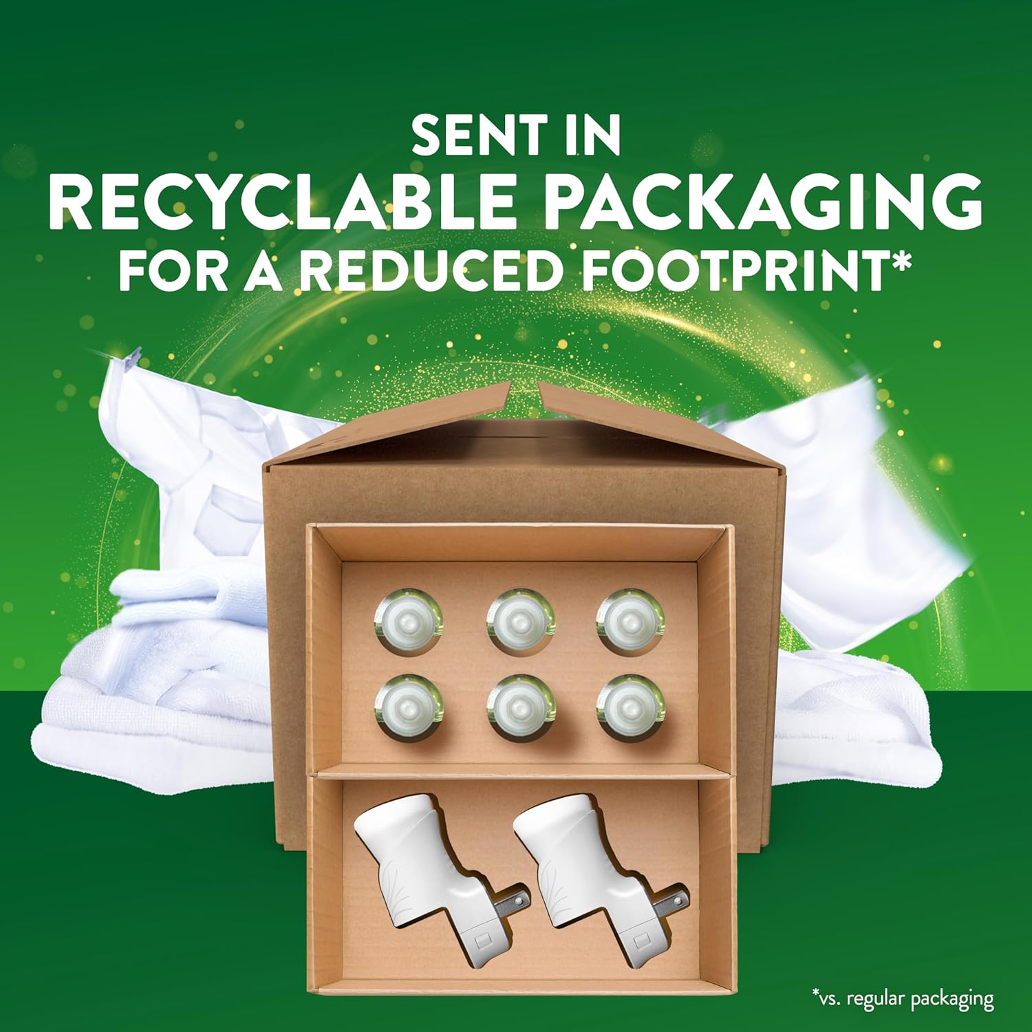 Air Wick Scented Oil Starter Kit - 2 Warmers + 6 Fresh Linen Refills | Eco-Friendly Air Freshener