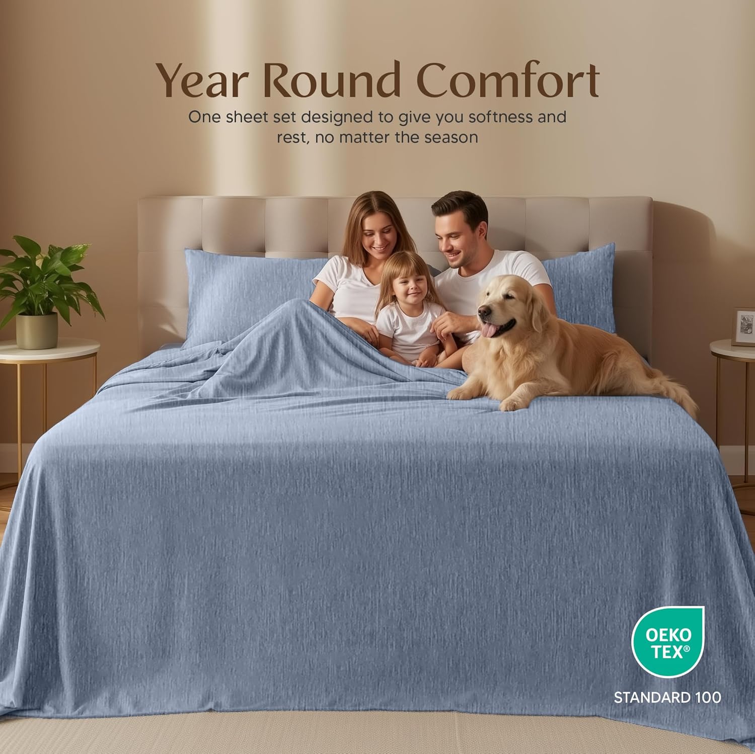 Utopia Bedding Queen Size Sheet Set - Soft, Breathable Microfiber - 4-Piece in Heather Navy