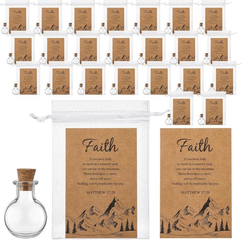 Funnymoom 50 Pack Faith Gifts for Women - Christian Baptism & Wedding Supplies | Mustard Seed Blessings