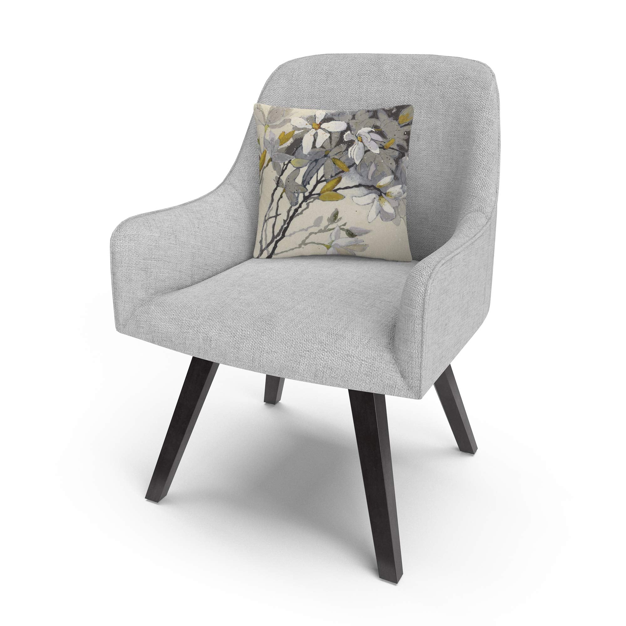 Trademark Fine Art Magnolias Yellow Gray by Shirley Novak, 16x16 Decorative Throw Pillow