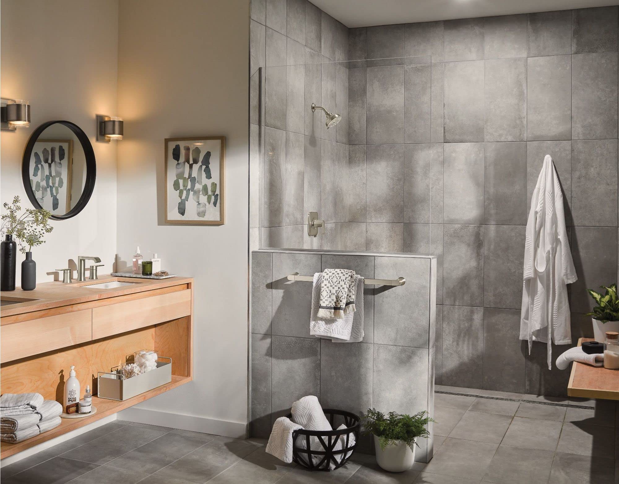 Moen Brushed Nickel Hydro Energetix Eight-Function Showerhead with Standard 5" Diameter Spray Head, 200W0SRN
