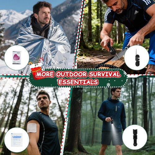 Survival Kit Advent Calendar 2025 - Christmas Countdown Calendar 24 Days, Advent Calendar for Men Adults Teen, Cool Emergency Survival Gears for Outdoor Camping Fishing Hunting Adventure