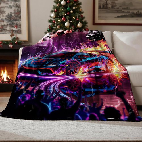 Blanket for Boys Girls Teens Kids, Soft Cozy Throw Blanket, Plush Fleece Blanket Blankets Accessories for Bed Couch Living Room Home (Racing, 60"x50")