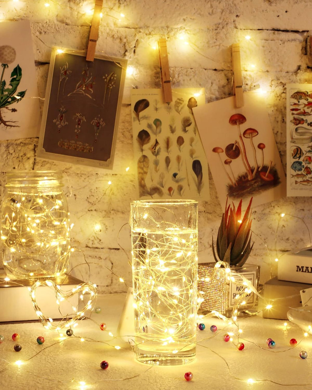 Riakrum LED Fairy Lights - 20 Battery Operated String Lights for Weddings & Parties | 7ft, Waterproof, Warm White