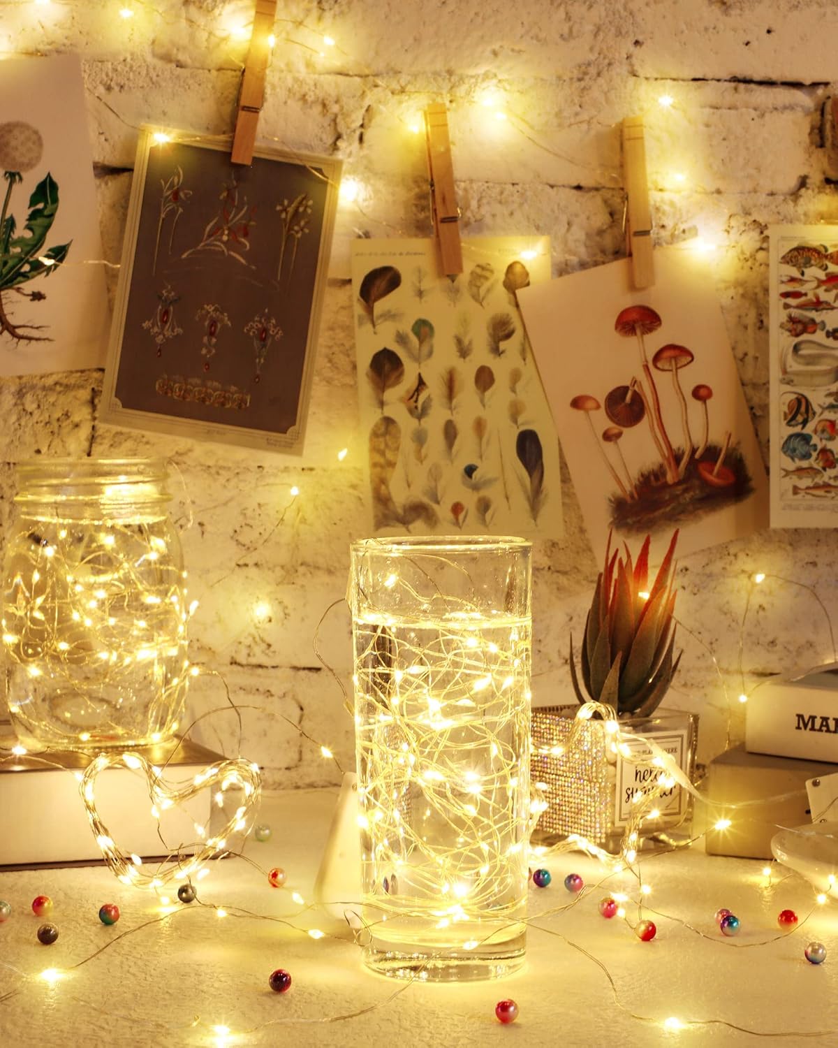 Riakrum LED Fairy Lights - 20 Battery Operated String Lights for Weddings & Parties | 7ft, Waterproof, Warm White