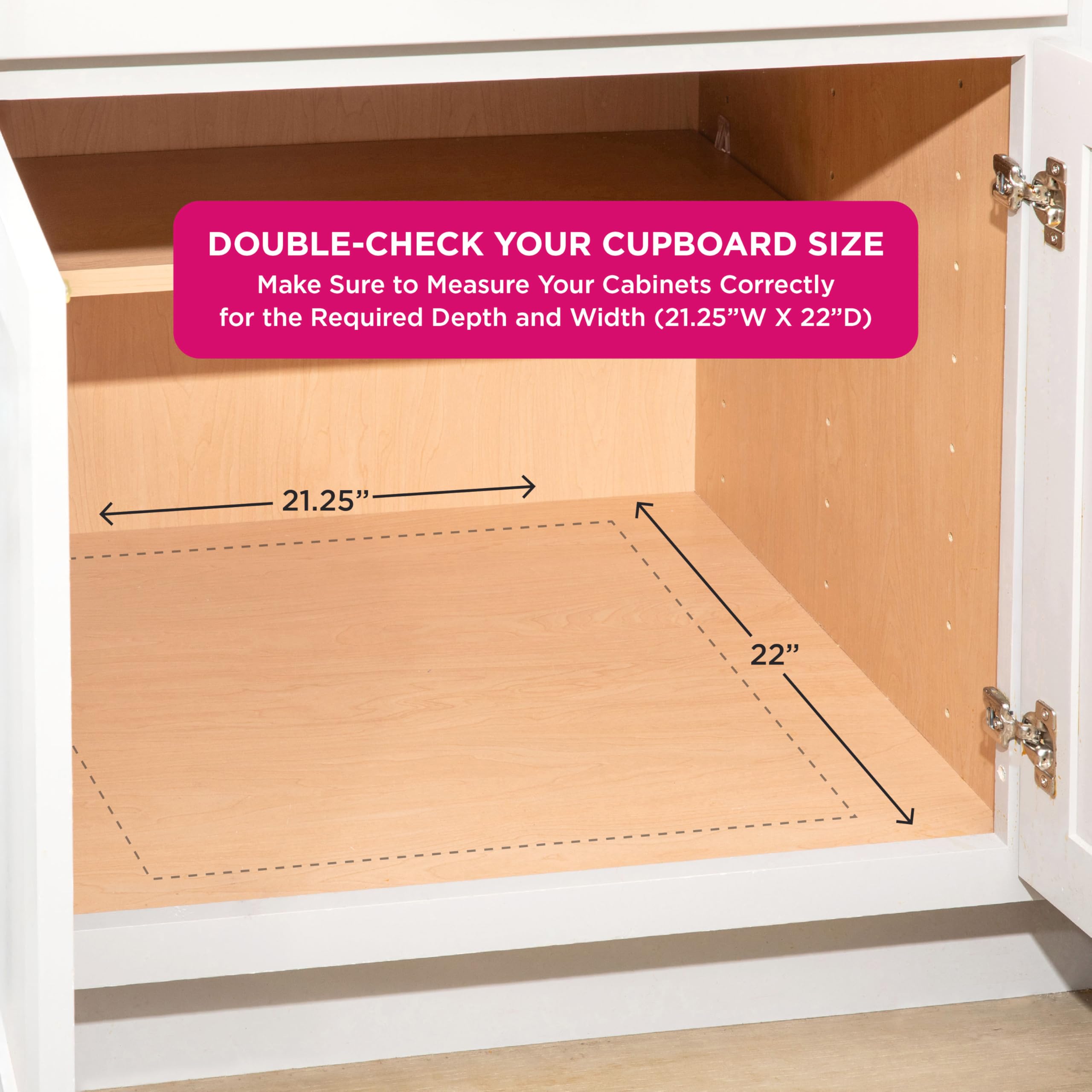 HOLDN’ STORAGE Pull Out Cabinet Organizer, Slide Out Drawer for Kitchen Cabinets & Pantry, Roll Out Shelf for Pots, Pans & Under Sink Storage, Heavy-Duty Full-Extension, 20" W x 21" D x 5" H