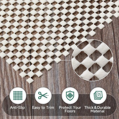 BALEINE Non-Slip Rug Pad - Extra Thick Gripper for Hardwood Floors | 8'x10' Carpet Mat