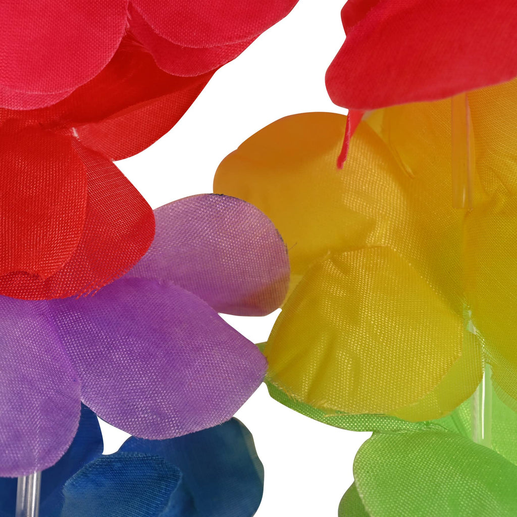 Beistle 3 Piece 40" Floral Rainbow Hawaiian Leis For Tropical Luau Party Supplies And Favors
