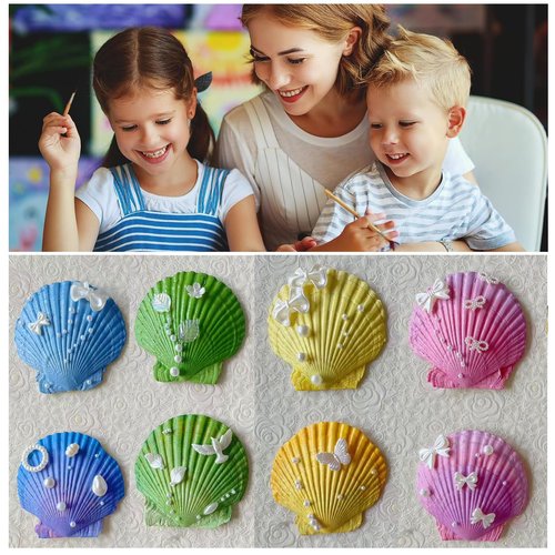 30PCS Natural Scallop Shells 2.3''-3'' White Sea Shells for DIY Craft Making, Hand Painting, Ocean Themed Party and Home Décor
