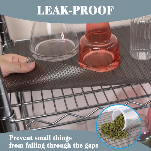 FLPMIX Thick Pantry Shelf Liner 16 inch Wide: Standard Size (16 by 360 Inch) Wire Shelf Liner - Waterproof, Heavy Duty, Easy to Cut, Plastic Kitchen Drawer Liner, Transparent Grey