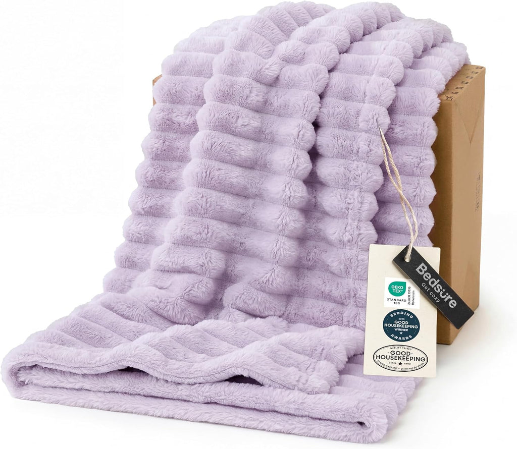 Bedsure GentleSoft Twin Blanket - Cozy Lavender Fog Throw for Women | Soft, Large 66x90 Inches