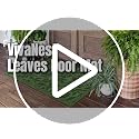 VivaNest Leaves Green Doormat - 17x30 Inch Non-Slip Rubber Entryway Mat