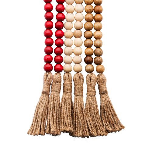 Nanalou Wood Bead Garland | Add a Touch of Boho Style to Your Farmhouse Décor with All-Natural, Handmade Wooden Bead Garland (Walnut, Medium)