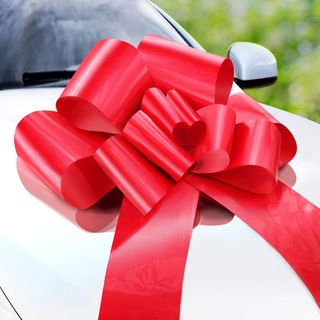 Zoe Deco - Giant Red Car Bow - 23 Inch | Perfect for Birthdays, Weddings, and Surprise Parties