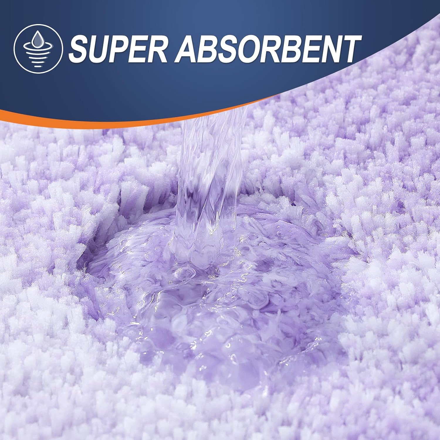 OLANLY Bathroom Runner Rug - Extra Soft Microfiber Mat 70x24 | Quick Dry & Washable, Light Purple