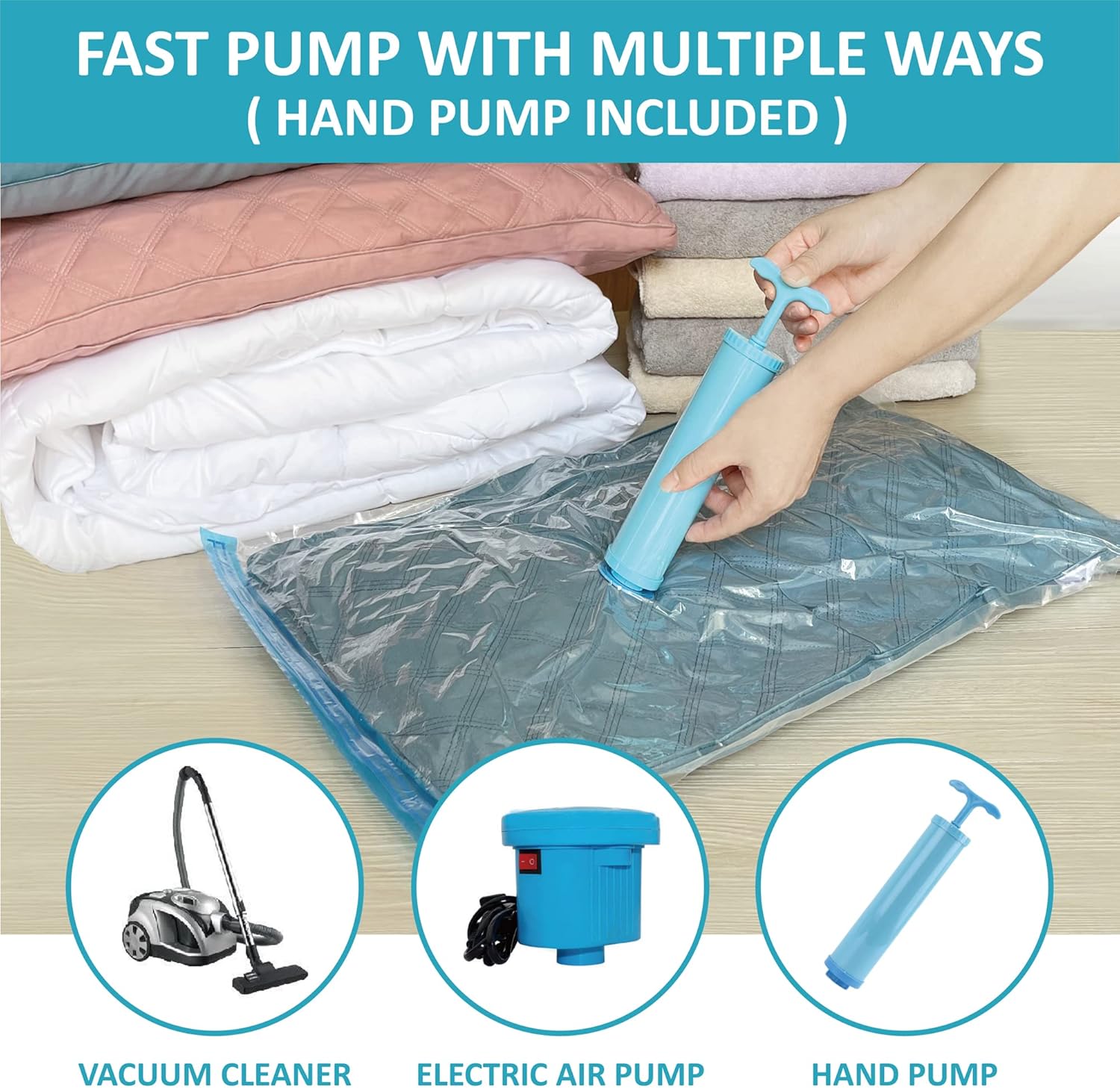 Roomimaster Vacuum Storage Bags - Jumbo Space Saver Bags for Clothing & Bedding | 10-Pack