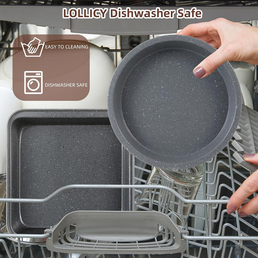 Professional Grade Nonstick Baking Pans Set by [Brand Name] - 11-Piece Carbon Steel Bakeware, Dishwasher Safe, Oven Safe to 450°F | Steel Gray