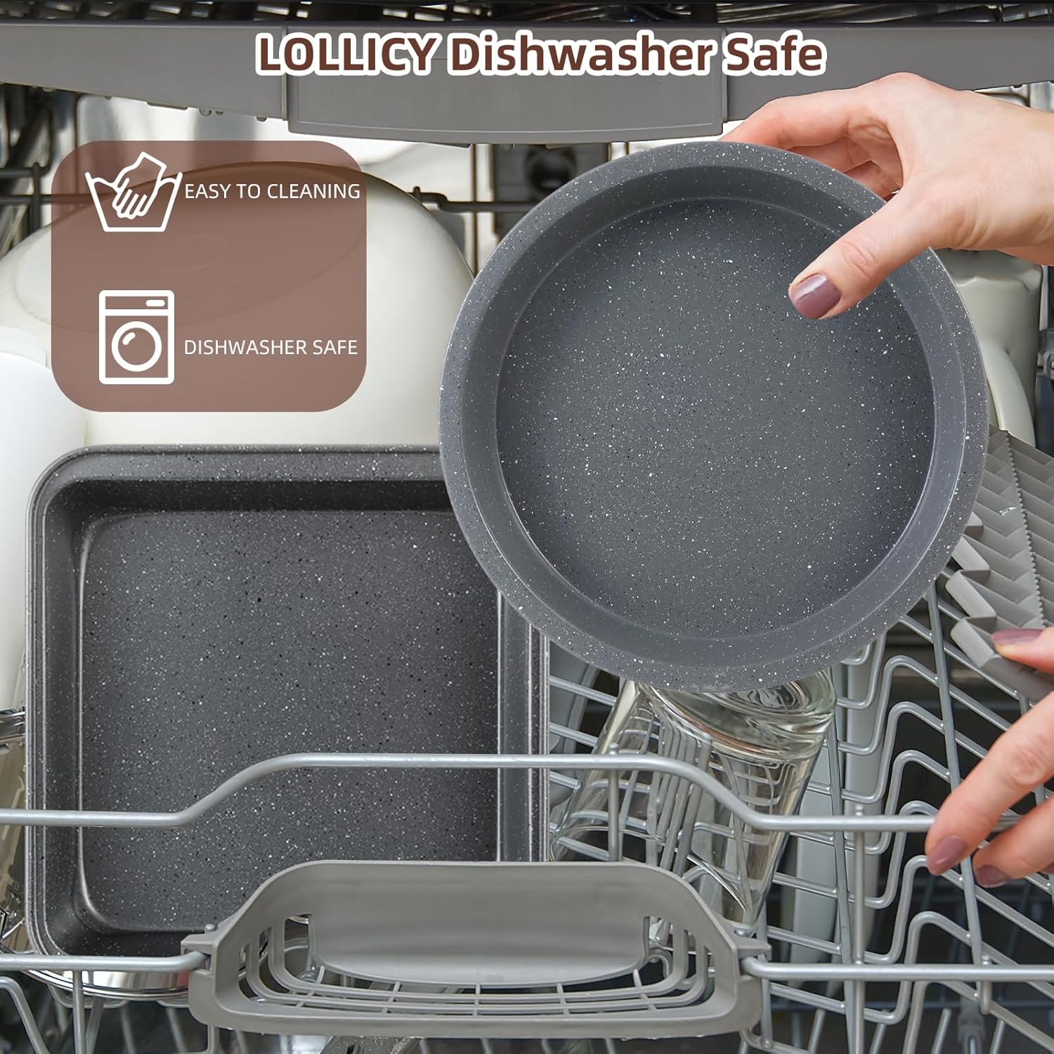 Professional Grade Nonstick Baking Pans Set by [Brand Name] - 11-Piece Carbon Steel Bakeware, Dishwasher Safe, Oven Safe to 450°F | Steel Gray