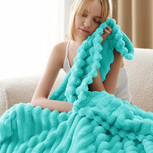Bedsure GentleSoft Twin XL Blanket - Cozy Blue Fleece Throw for Women | Perfect Gift, 66x90 Inches