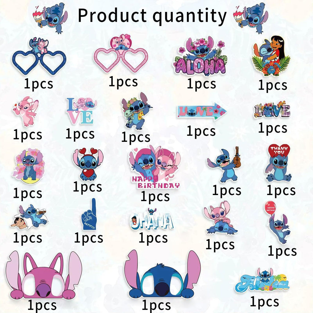 22 Pcs Party Decorations, Cute Photo Booth Props, Cartoon Party Supplies for Girls and Boys, Birthday Party Celebration Decoration Photography Props