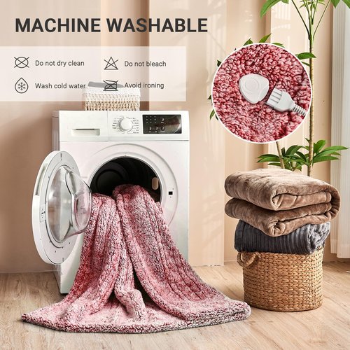 Heated Blanket Heated Throw, Electric Blanket 50"x60" Heating Blanket with 8 Hours Auto Off 10 Fast Heating Levels Machine Washable Sherpa Heated Blanket with Overheating Protection
