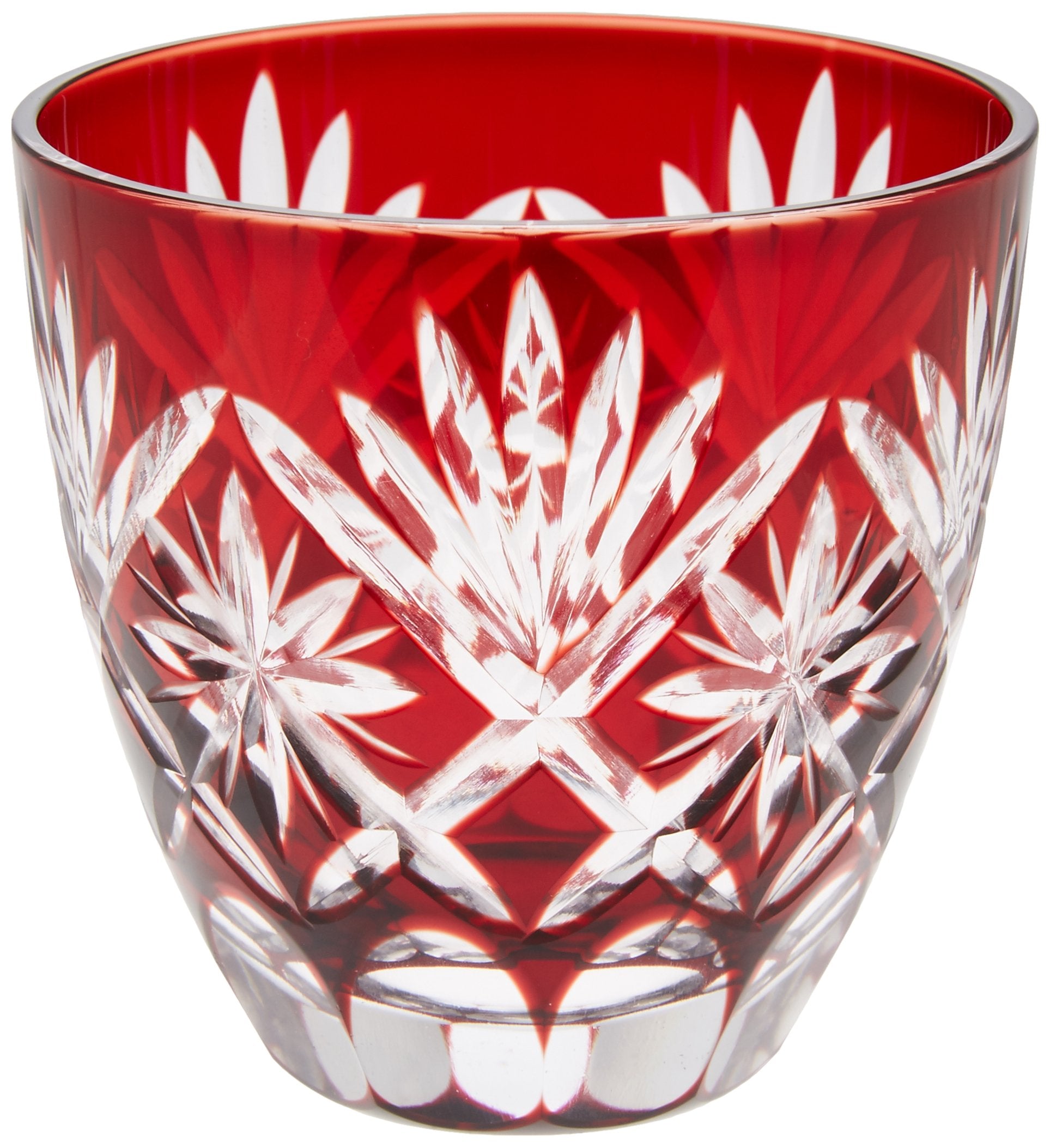 Tajima Glass TG98-203-1R Edo Kiriko Hoshiko, Gui Cup, 2.5 fl oz (75 ml), Red