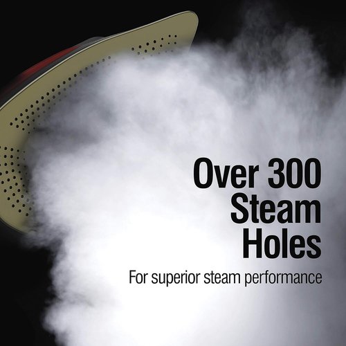 CHI Steam Iron - Powerful 1700 Watts with 300+ Steam Holes & Titanium Infused Soleplate - XL 10’ Cord, Silver