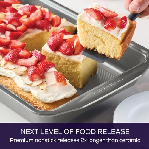 Circulon Nonstick Bakeware - 9 Inch x 13 Inch Rectangle Cake Pan | Durable Gray Design