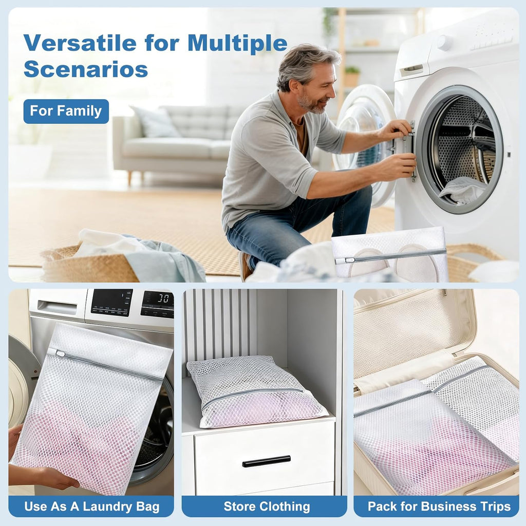 Mesh Laundry Bags by [Brand Name] - Extra Durable Wash Bags for Delicates | 12 x 16 in, 4-Pack