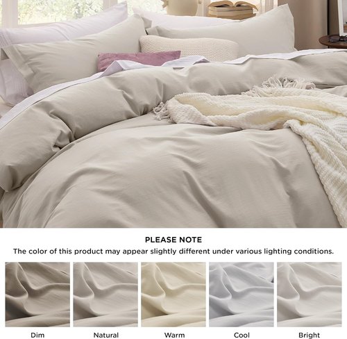 Bedsure Duvet Cover Set - Extra Soft Queen Size 3-Piece Bedding Set with Zipper Closure | Linen 90x90 Inches