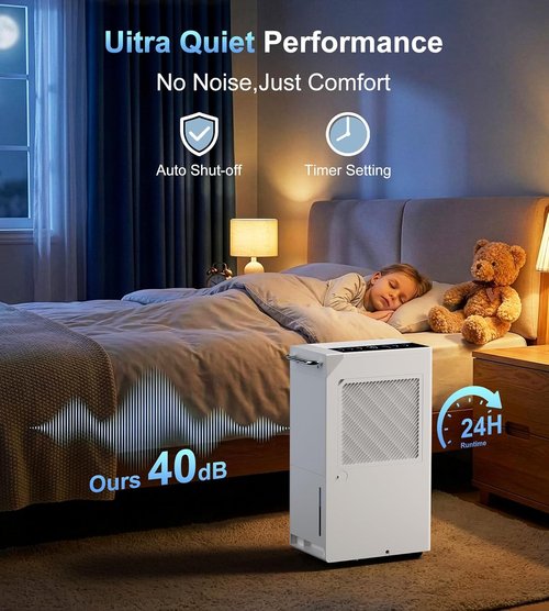 Landeagle 5500 Sq. Ft Dehumidifier - 100 Pint/Day with Smart Humidity Control & 1.6 Gal Tank