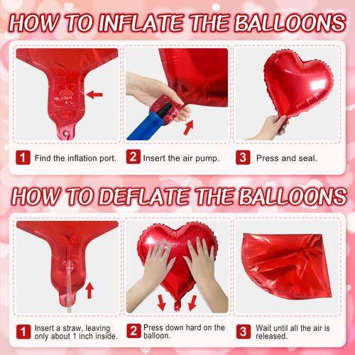 Valentine's Day Party Decorations Set, Includes Happy Valentines Day Letter Balloons Banner, Red Heart Foil Balloons, Felt Heart Garland Banner for Valentines Home Mantle Bedroom Office School Decor