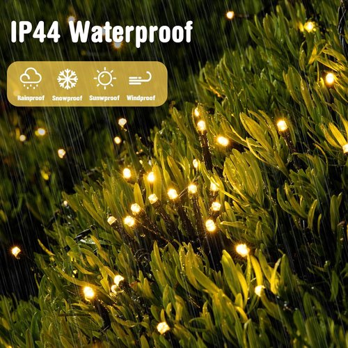 JMEXSUSS 66ft 200 LED Christmas Lights - Warm White Twinkle String Lights for Indoor & Outdoor Decor
