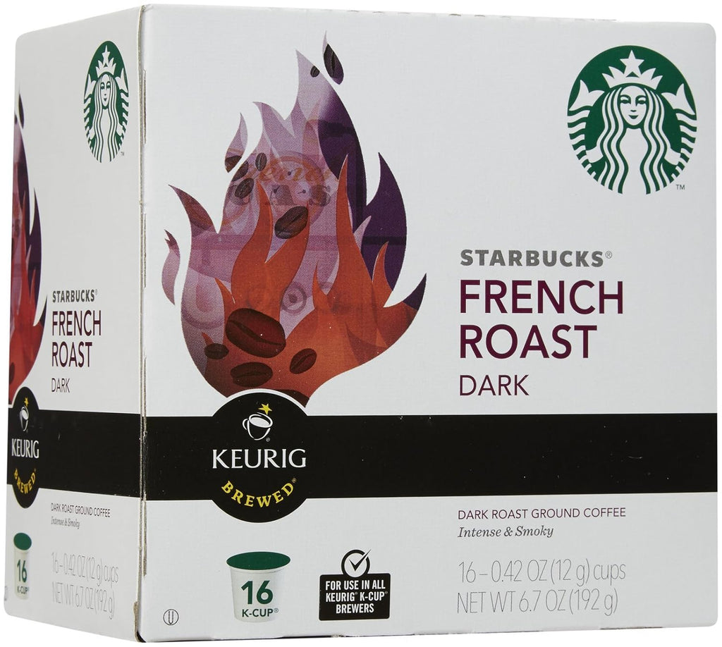 Starbucks Dark French Roast K-Cup Pods - Rich Flavor for Keurig Brewers | 16-Count Pack