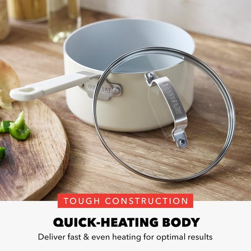 GreenPan x Bobby Flay 2.5QT Nonstick Saucepan - PFAS-Free Diamond Ceramic, Induction Compatible, Easy Clean