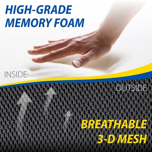 Goodyear Ergonomic Lumbar Support Pillow for Office Chair, Gaming Chair, or Car, Memory Foam Cushion with Ventilated Mesh and Adjustable Strap for Long Lasting Comfort
