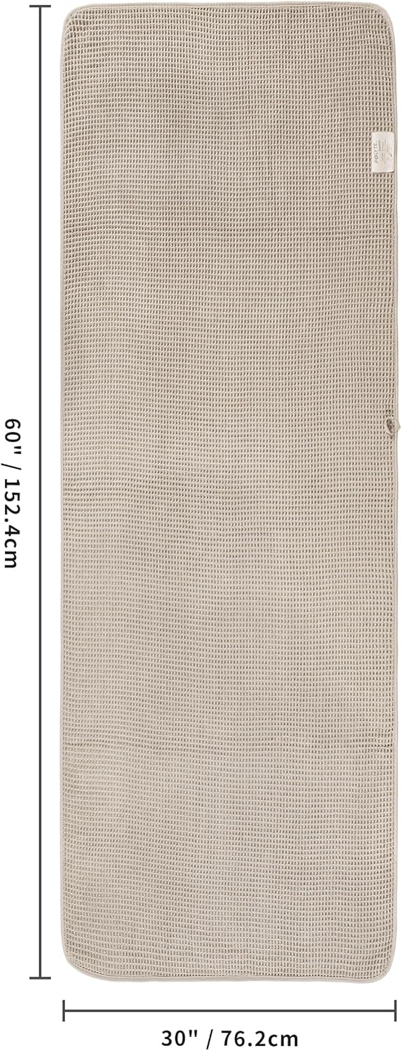 POLYTE Microfiber Bath Towels - Oversize Quick Dry, Lint-Free, 60 x 30 in, 4 Pack | Waffle Weave