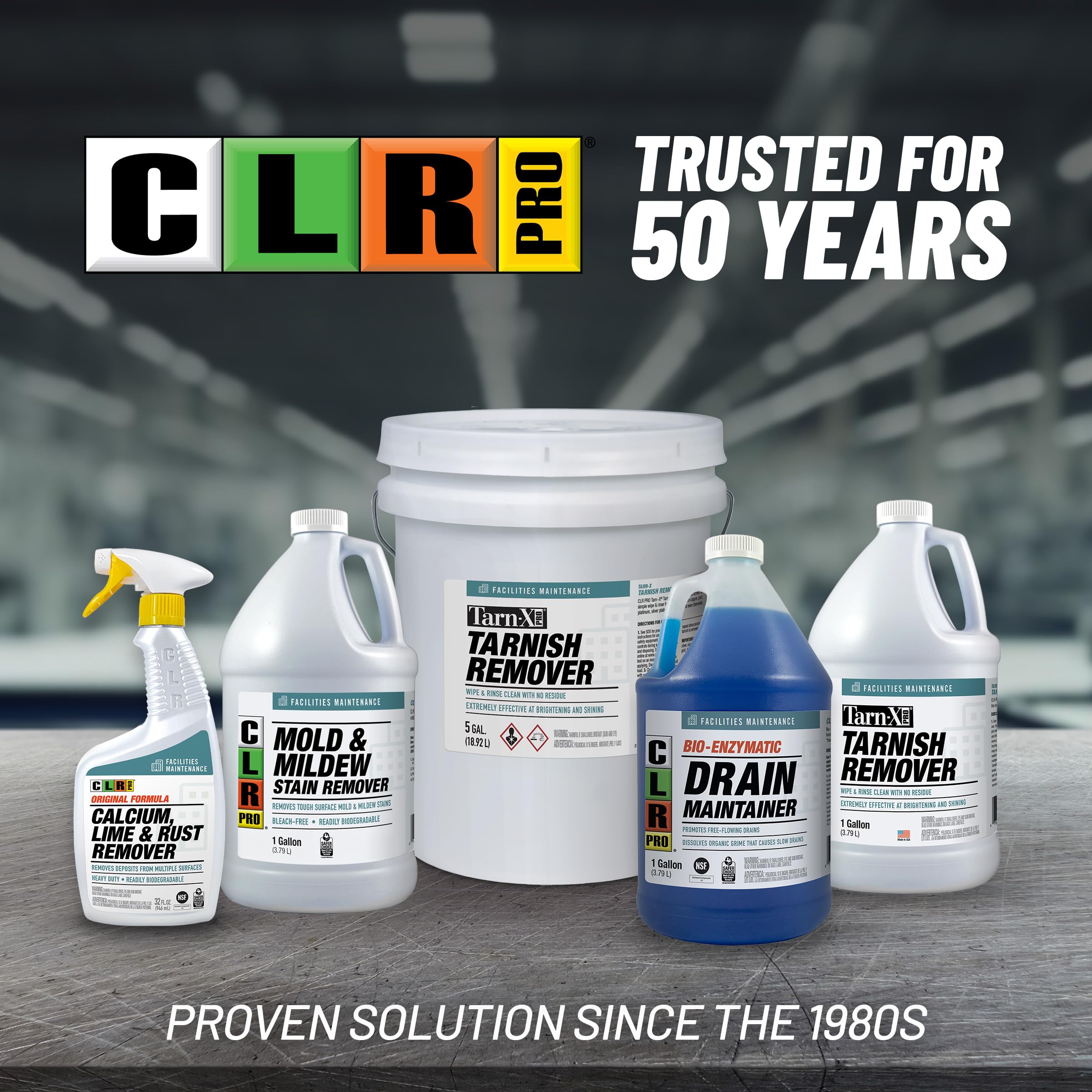 CLR PRO Heavy Duty Bleach-Free Mold & Mildew Stain Remover - Works on Tile, Wood, Concrete, Glass, and More, 1 Gallon Bottle