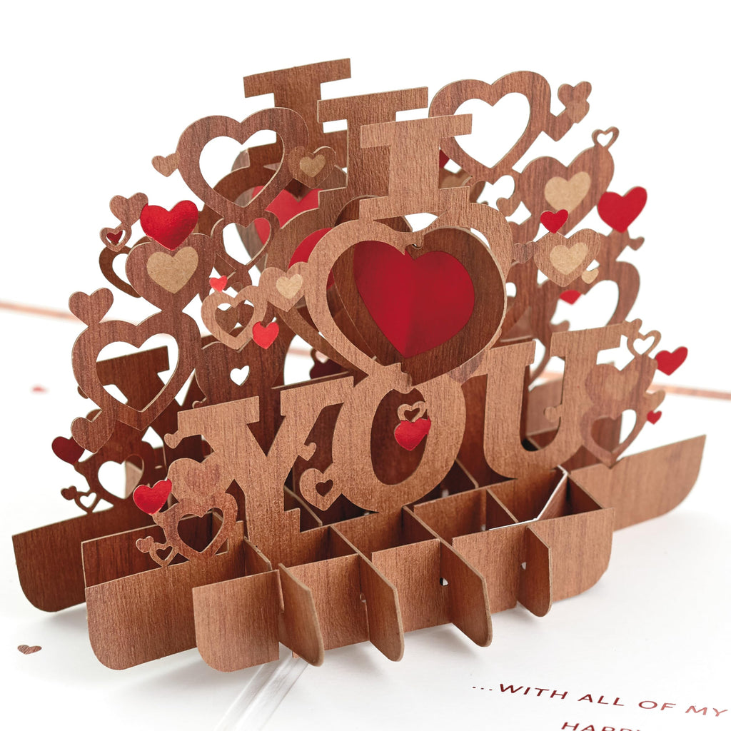 Hallmark 1499VFE1114 Signature Paper Wonder Wood Pop Up Valentines Day Card (All My Heart)
