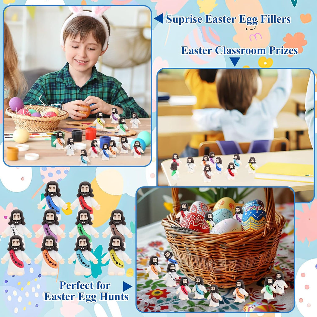 Owurha Jesus Love You Mini Figures - 300 Pcs Tiny Religious Figurines for Parties, Baptism Gifts & Easter